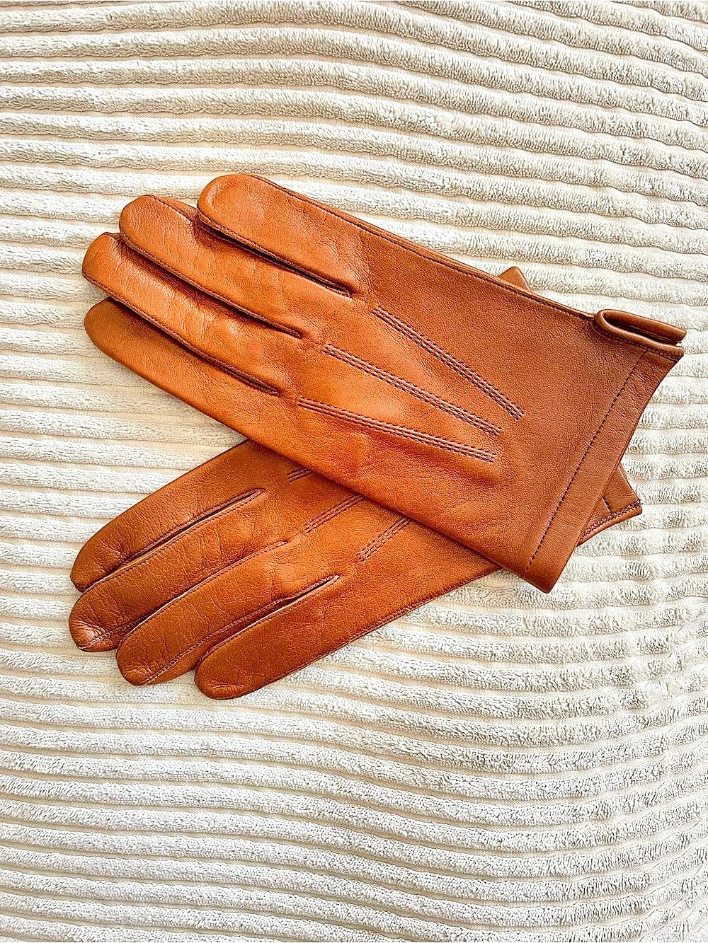 Brown Leather-Style Gloves